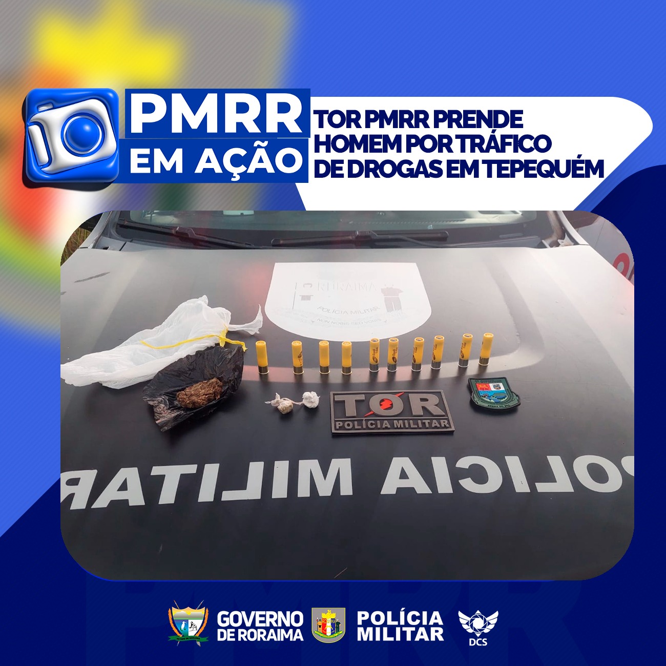 TOR PMRR PRENDE HOMEM POR TRÁFICO DE DROGAS EM TEPEQUÉM
